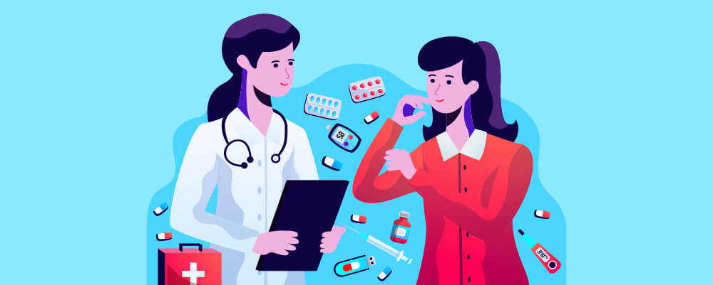 Doctor prescribing antibiotics